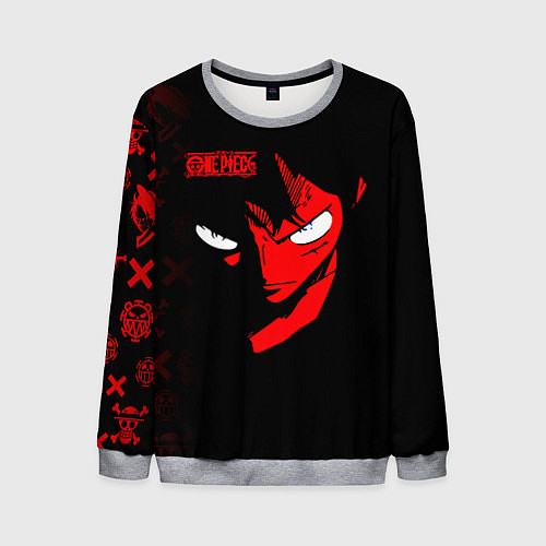 Мужской свитшот Взгляд Луффи One Piece / 3D-Меланж – фото 1