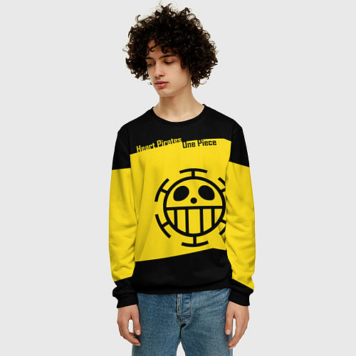 Мужской свитшот Пираты Сердца One Piece / 3D-Черный – фото 3