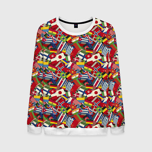 Мужской свитшот Страны Мира / 3D-Белый – фото 1