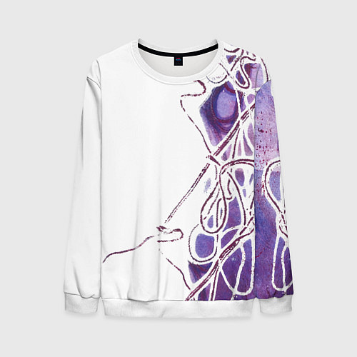 Мужской свитшот Фиолетовые нити / 3D-Белый – фото 1
