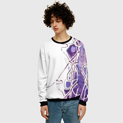 Свитшот мужской Фиолетовые нити, цвет: 3D-черный — фото 2