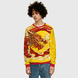 Свитшот мужской Китайский Дракон, China Dragon, цвет: 3D-красный — фото 2