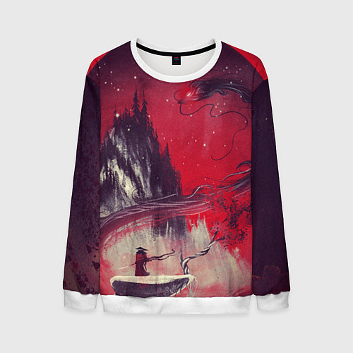 Мужской свитшот ЗМЕЙ ДРАКОН 3D / 3D-Белый – фото 1