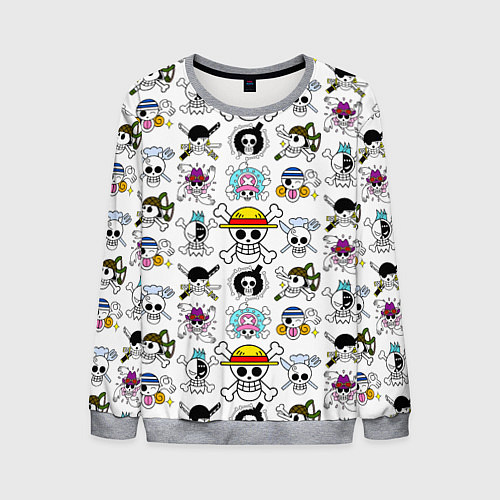 Мужской свитшот Веселые Роджеры пиратов Соломенной Шляпы / 3D-Меланж – фото 1