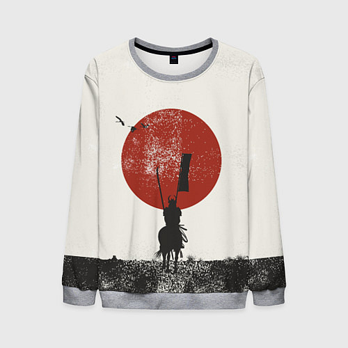 Мужской свитшот Самурай на коне / 3D-Меланж – фото 1