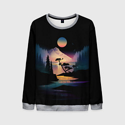 Свитшот мужской Природа в темноте, цвет: 3D-меланж