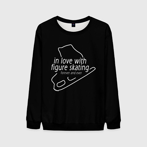 Мужской свитшот In Love With Figure Skating / 3D-Черный – фото 1