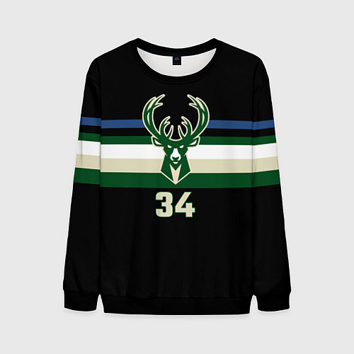 Мужской свитшот Milwaukee Bucks форма Яннис Адетокумбо / 3D-Черный – фото 1