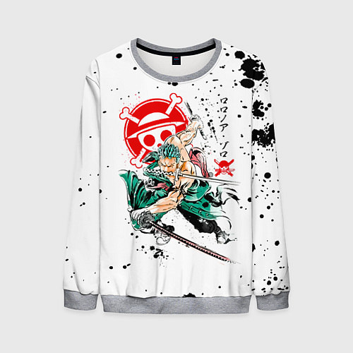 Мужской свитшот Ророноа Зоро пират Соломенной Шляпы / 3D-Меланж – фото 1