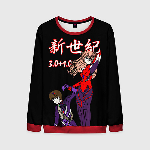 Мужской свитшот Евангелион 3 01 0 / 3D-Красный – фото 1