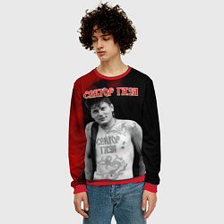 Свитшот мужской Сектор Газа Юра ХОЙ в татуировках, цвет: 3D-красный — фото 2