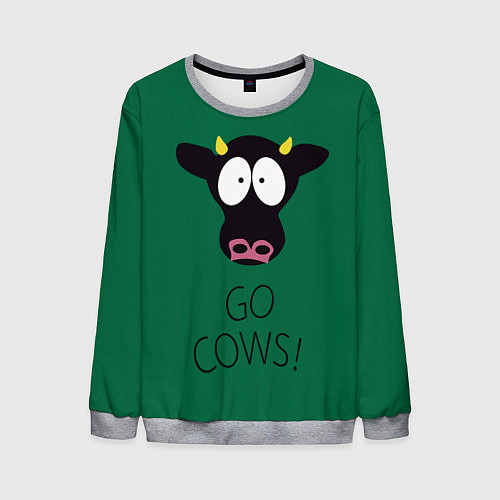 Мужской свитшот Go Cows / 3D-Меланж – фото 1