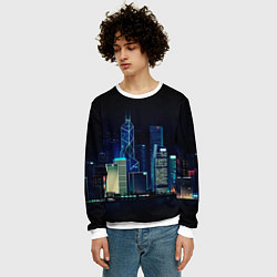Свитшот мужской СВЕТЯЩИЙСЯ ГОРОД, цвет: 3D-белый — фото 2
