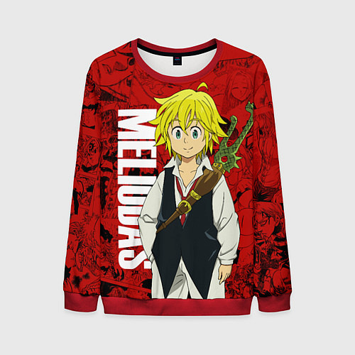 Мужской свитшот Мелиодас, Meliodas / 3D-Красный – фото 1