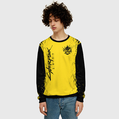 Мужской свитшот CYBERPUNK 2077 КИБЕРПАНК 2077 / 3D-Черный – фото 3