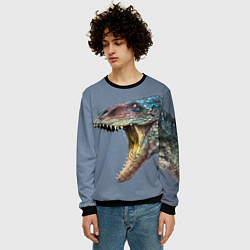 Свитшот мужской Хищный динозавр Dino Z, цвет: 3D-черный — фото 2