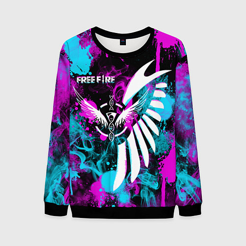 Мужской свитшот FREE FIRE NEON / 3D-Черный – фото 1