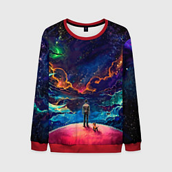 Свитшот мужской Глубокий космос, цвет: 3D-красный