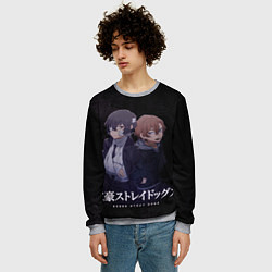 Свитшот мужской Осаму Дазай и Чуя Накахара, цвет: 3D-меланж — фото 2