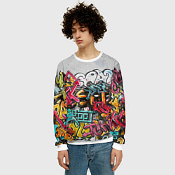 Свитшот мужской Graffiti on the wall, цвет: 3D-белый — фото 2
