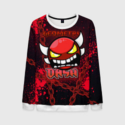 Свитшот мужской Geometry Dash: Red Evil, цвет: 3D-белый