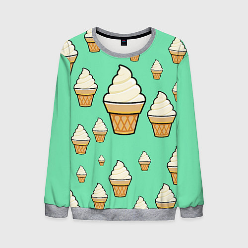 Мужской свитшот Мороженое - Ice Cream Party / 3D-Меланж – фото 1