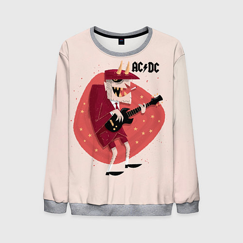 Мужской свитшот Ангус Янг ACDC / 3D-Меланж – фото 1