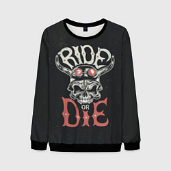 Свитшот мужской Ride or die, цвет: 3D-черный