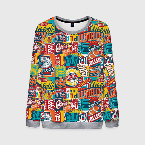 Мужской свитшот Спортсмен / 3D-Меланж – фото 1