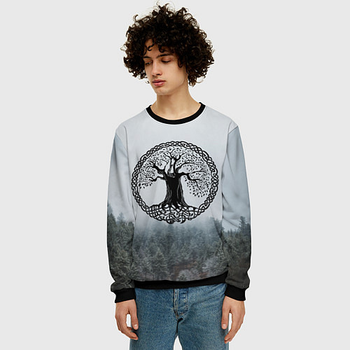 Мужской свитшот Иггдрасиль Yggdrasil Z / 3D-Черный – фото 3