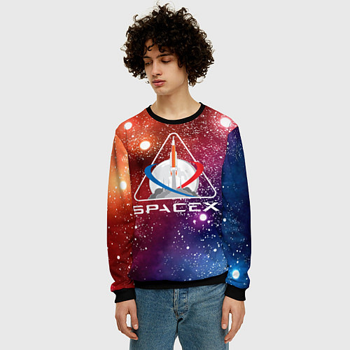 Мужской свитшот Space X / 3D-Черный – фото 3