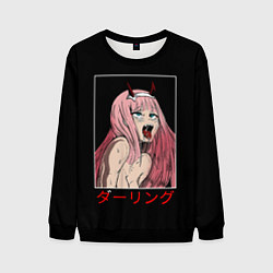 Свитшот мужской Зеро ту ahegao франкс, цвет: 3D-черный