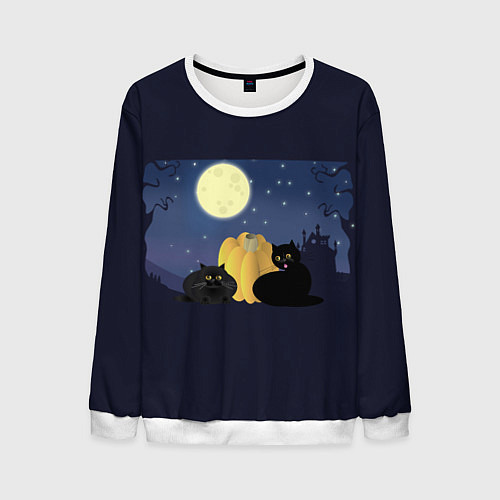 Мужской свитшот Котострашилка / 3D-Белый – фото 1