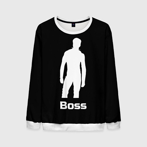 Мужской свитшот Boss of the gym on black / 3D-Белый – фото 1