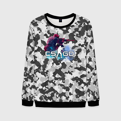 Мужской свитшот Хэдшoт-CS:GO Камуфляж / 3D-Черный – фото 1
