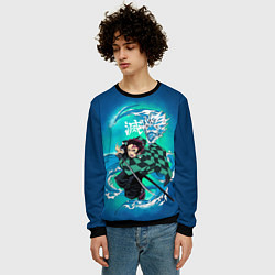 Свитшот мужской Тандзиро Камадо с мечом, цвет: 3D-черный — фото 2