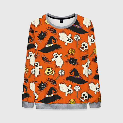 Мужской свитшот Хэллоуинские шалости / 3D-Меланж – фото 1