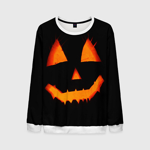 Мужской свитшот Helloween pumpkin jack / 3D-Белый – фото 1