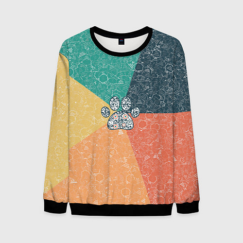 Мужской свитшот Лапа на фоне АПВ 5 1 12 / 3D-Черный – фото 1