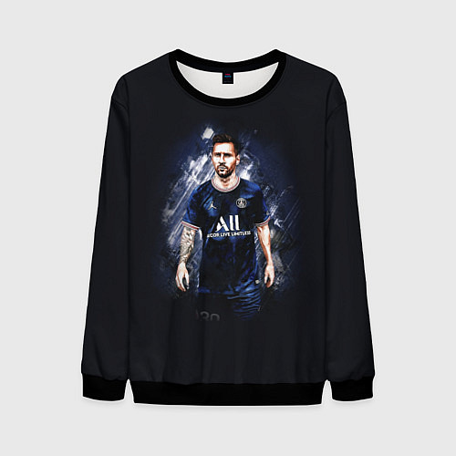 Мужской свитшот Lionel Messi Paris Saint-Germain / 3D-Черный – фото 1