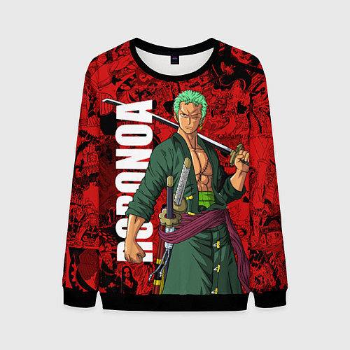 Мужской свитшот Ророноа Зоро, One Piece / 3D-Черный – фото 1