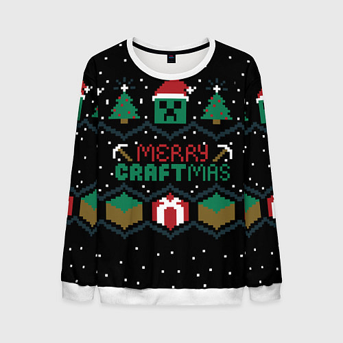 Мужской свитшот MINECRAFT CHRISTMAS / 3D-Белый – фото 1
