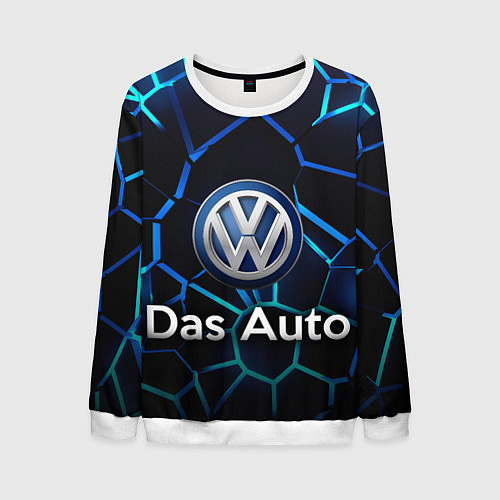 Мужской свитшот Volkswagen слоган Das Auto / 3D-Белый – фото 1