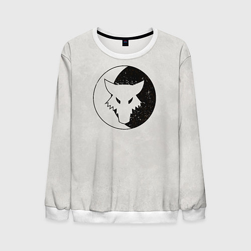 Мужской свитшот Лунные волки ранний лого цвет легиона / 3D-Белый – фото 1