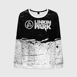 Свитшот мужской Линкин Парк Лого Рок ЧБ Linkin Park Rock, цвет: 3D-белый