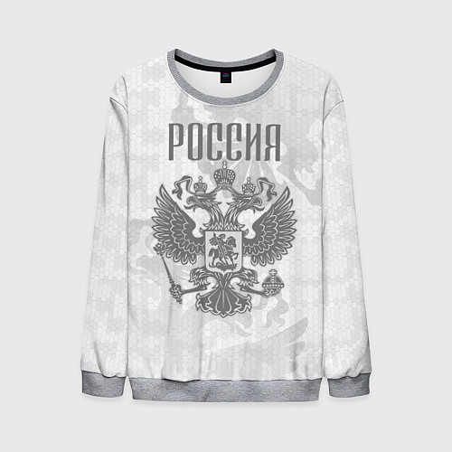 Мужской свитшот Герб России / 3D-Меланж – фото 1