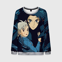 Свитшот мужской Ходячий замок Софи и Хаул летят, цвет: 3D-меланж