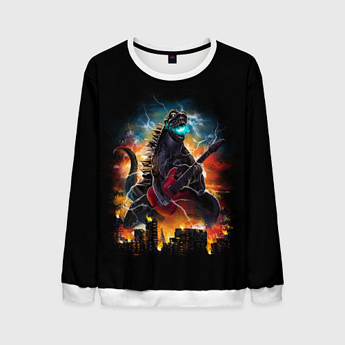 Мужской свитшот РОКЗИЛЛА / 3D-Белый – фото 1