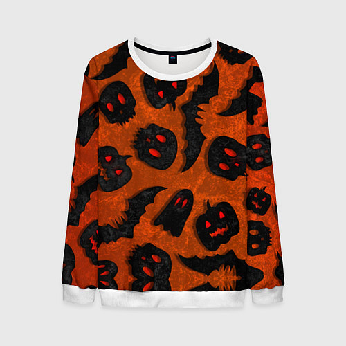 Мужской свитшот Halloween print / 3D-Белый – фото 1