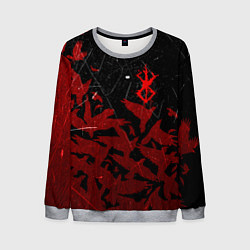 Мужской свитшот БЕРСЕРК КЛЕЙМО ЛОГО СТАЯ ВОРОН, RED CROW